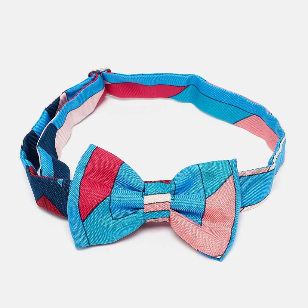 Hermes Hermès Multicolor Printed Silk Bow Tie 1