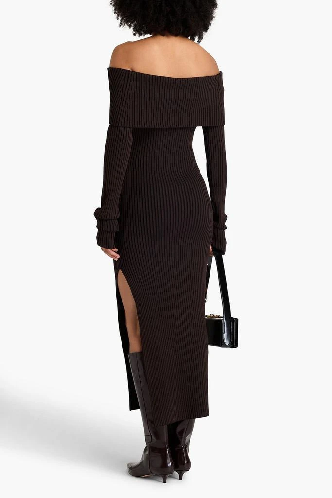 NICHOLAS Off-the-shoulder ribbed-knit maxi dress 3