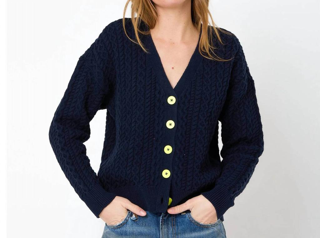 KERRI ROSENTHAL Suzanne Just Add Love Cardigan In Indigo