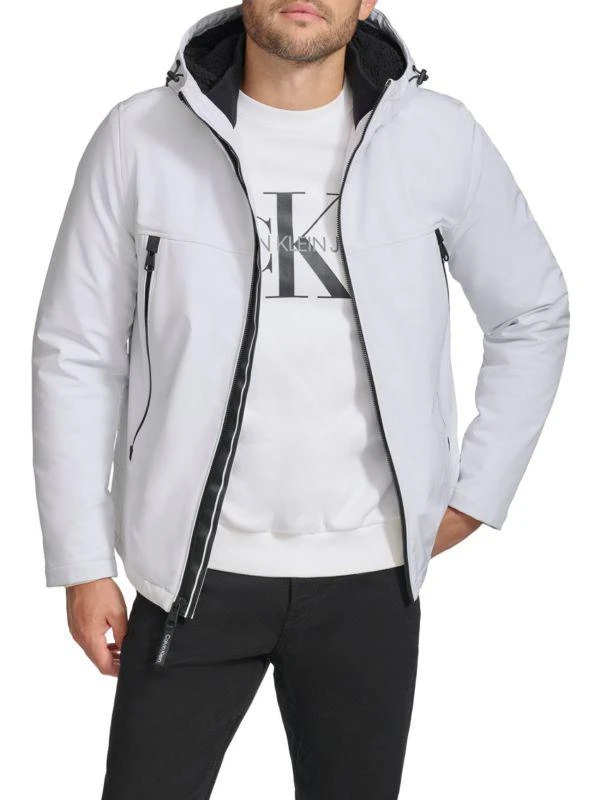 Calvin Klein Faux Fur Lined Hooded Zip Up Jacket 1