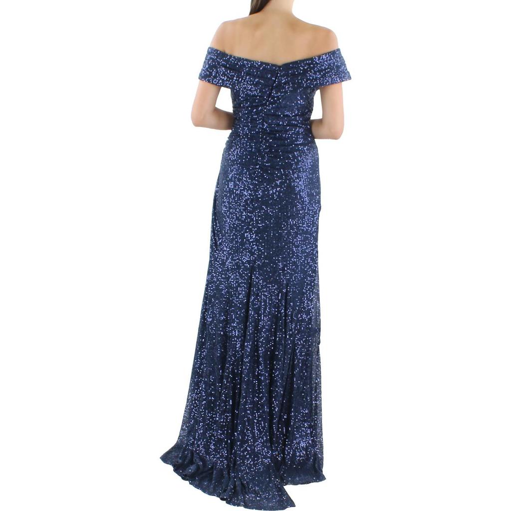 Ieena for Mac Duggal Womens Sequined Maxi Evening Dress