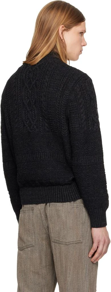 RRL Black Guernsey Pullover Turtleneck 3