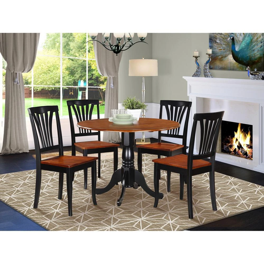 East West Furniture 5 PC small Kitchen Table and Chairs set-Kitchen Table and 4 Kitchen Chairs