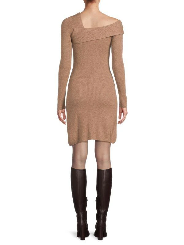 Naadam One-Shoulder Wool Blend Mini Bodycon Sweater Dress 2