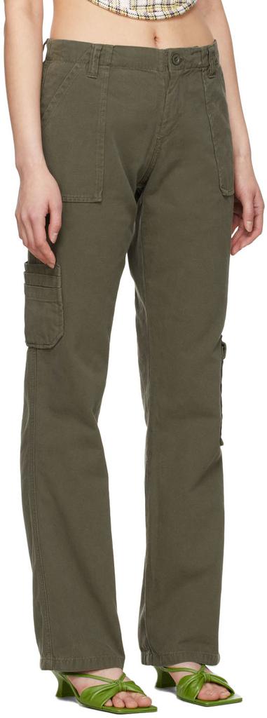Danielle Guizio Khaki Cotton Trousers