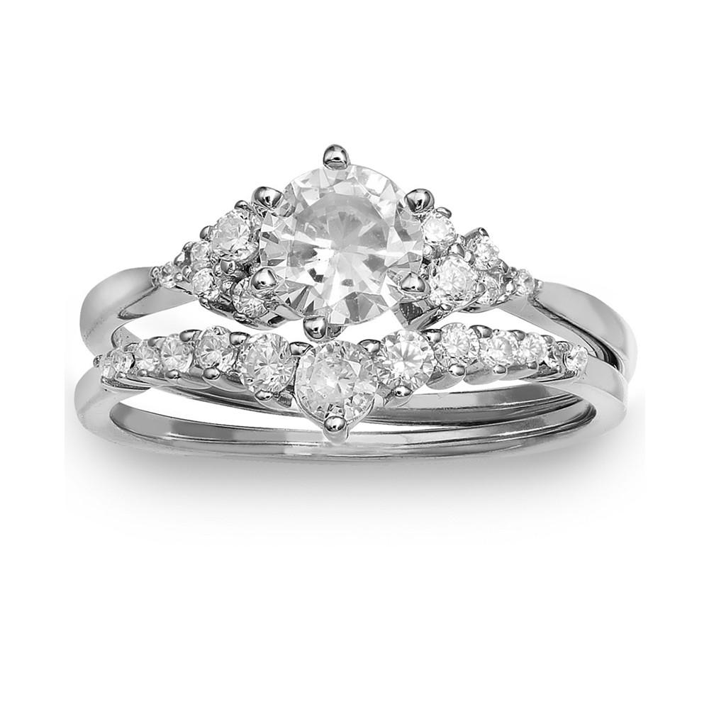 Giani Bernini 2-Pc. Set Cubic Zirconia Ring & Matching Band in Sterling Silver, Created for Macy's