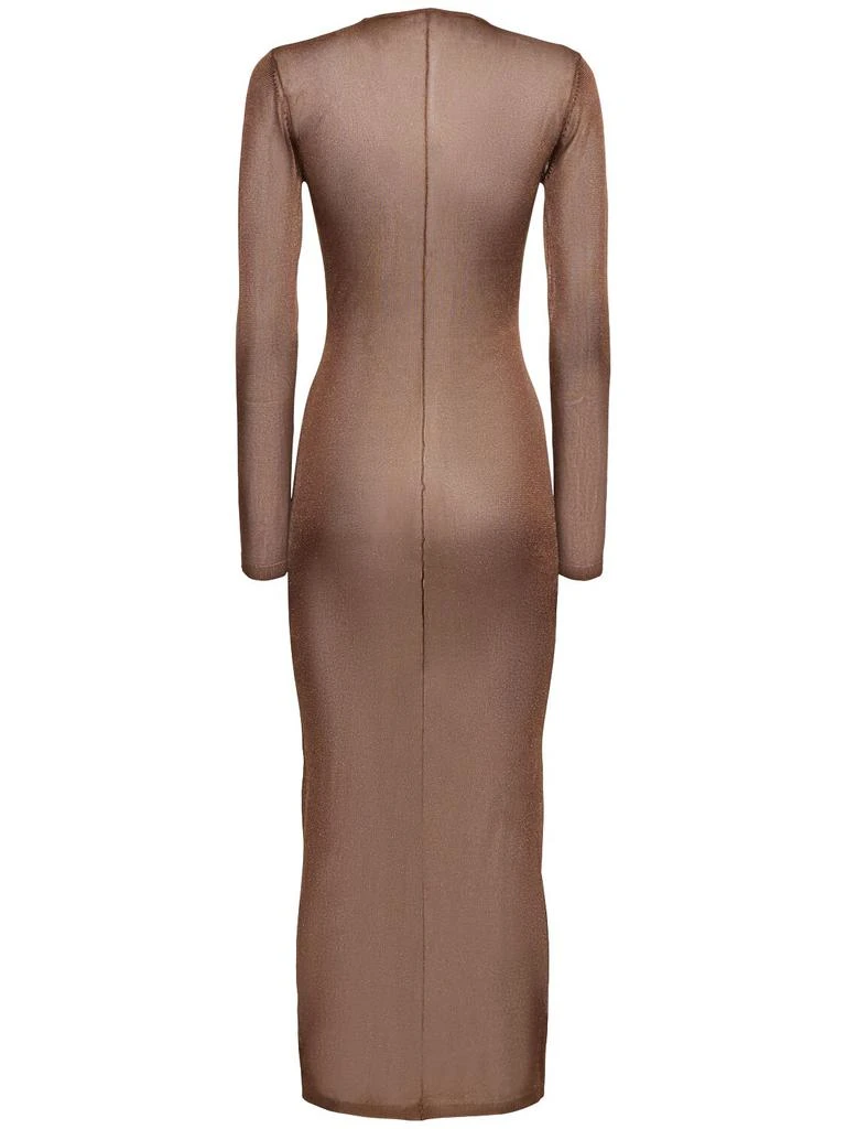 FLEUR DU MAL Sheer Knit Viscose Midi Dress 4