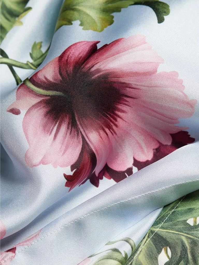 Oscar de la Renta Floral Silk Tieneck Blouse 6
