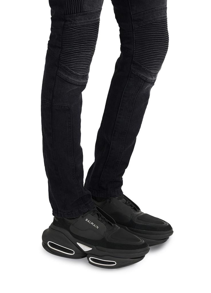 スニーカー Balmain BOLD LOW-SUEDE EMBOSSED MONOGRAM Sneakers Balmain B-Bold leather and suede low-rise sneakers - Casual