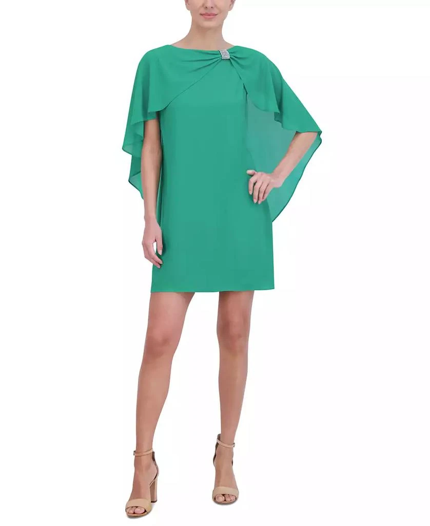 Jessica Howard Women's Rhinestone-Embellished Capelet Shift Dress 3