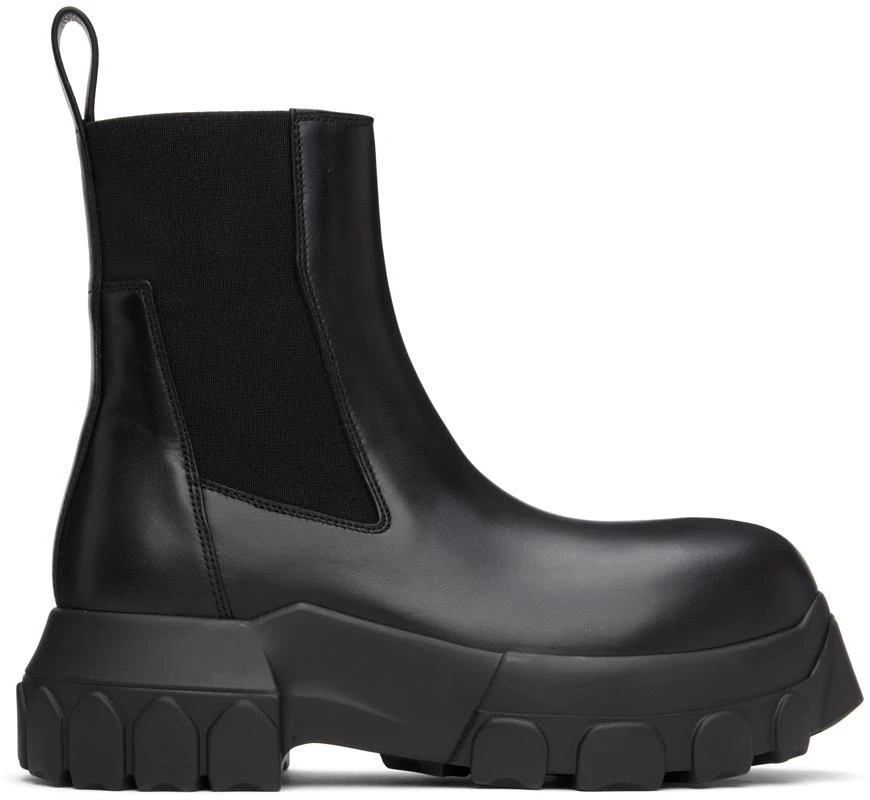 Rick Owens Black Beatle Bozo Tractor Chelsea Boots 1