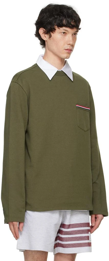 Thom Browne Khaki Oversized RWB Chest Pocket Sweatshirt 2