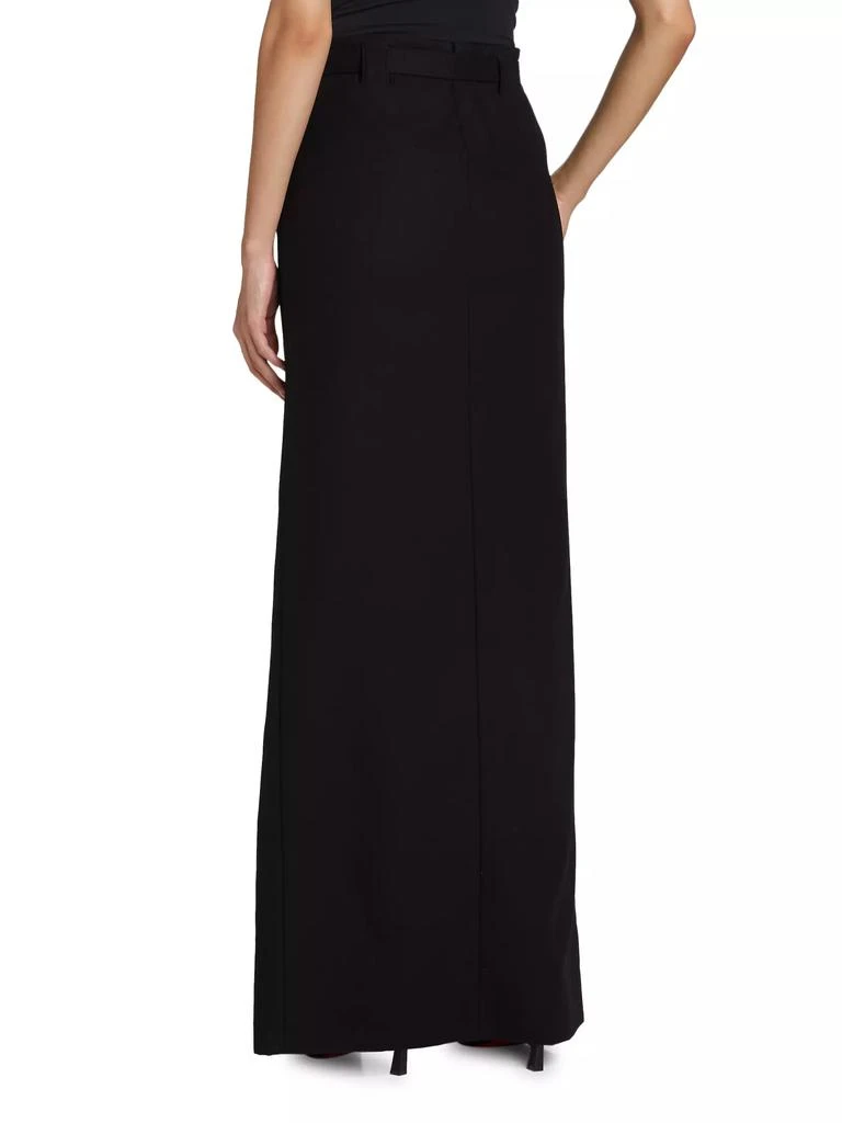 Brandon Maxwell Pierce Cotton Belted Maxi Skirt 5