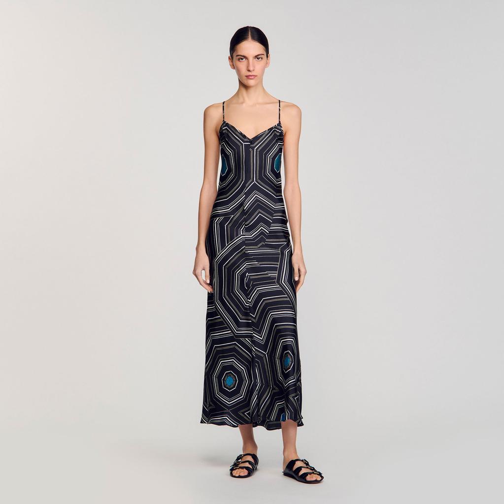 Sandro Patterned silk maxi dress