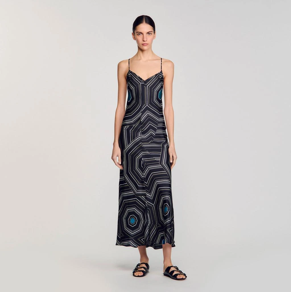 Sandro Patterned silk maxi dress 1