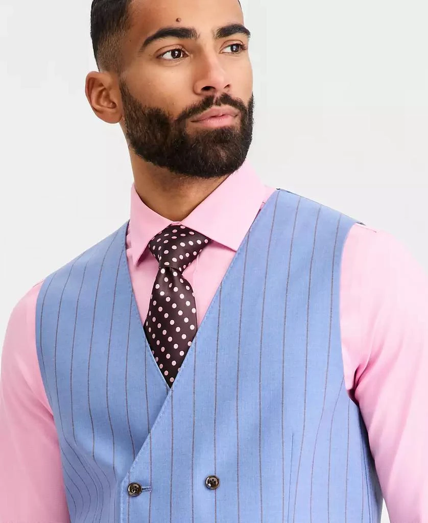 Tayion Collection Men
s Classic-Fit Blue Stripe Suit Separates Vest 3
