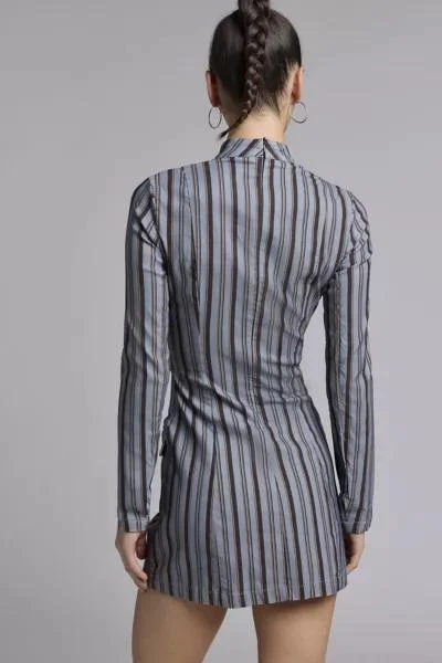 Daisy Street Daisy Street Pinstripe Mockneck Tailored Mini Dress 3