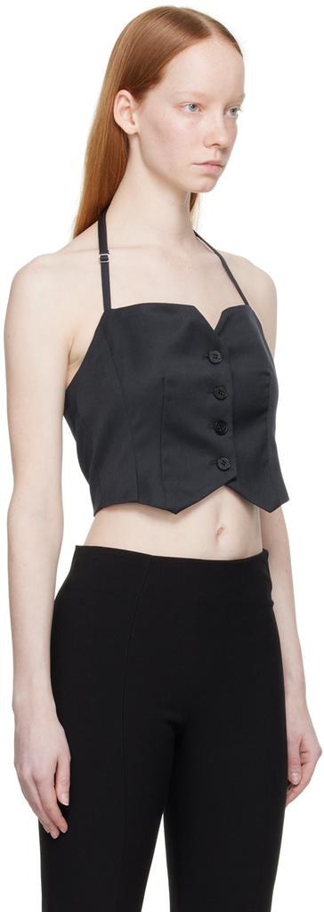 LVIR Navy Buttoned Tank Top