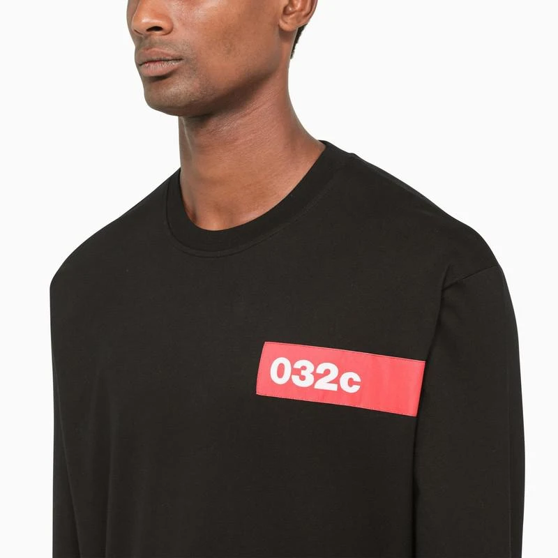 032c Black cotton crew-neck sweatshirt 5