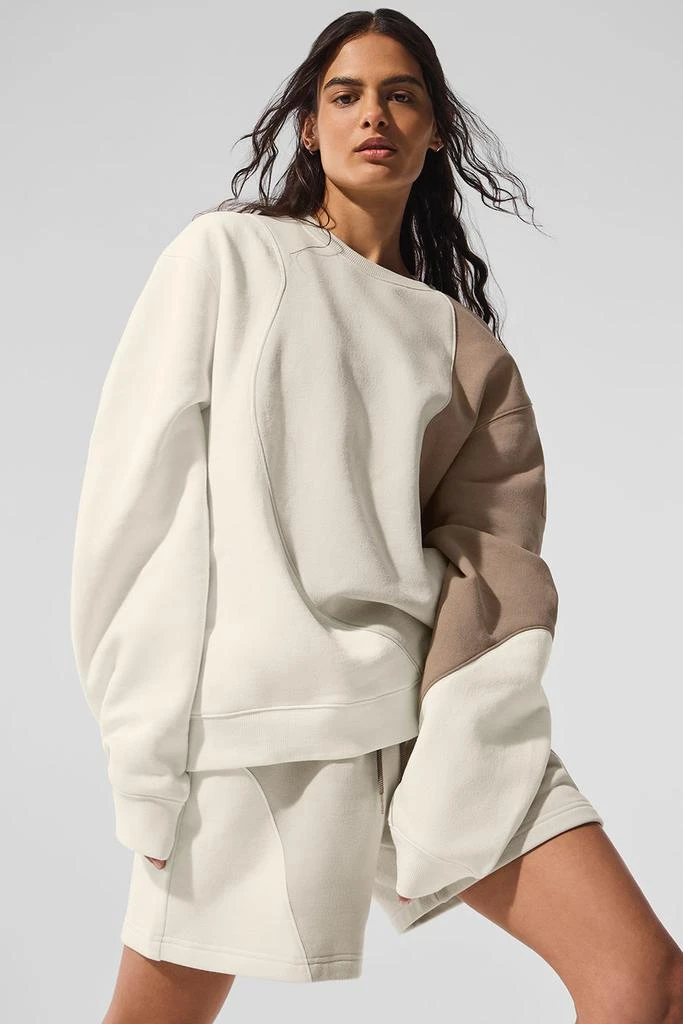 Alo Make Waves Crew Neck Pullover - Ivory/Bone/Gravel 1