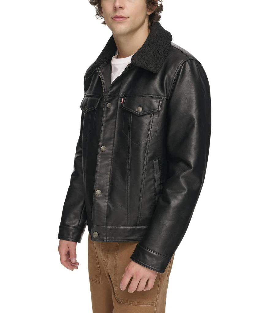 Levi's® Faux Leather Trucker with Sherpa Lined Collar 3