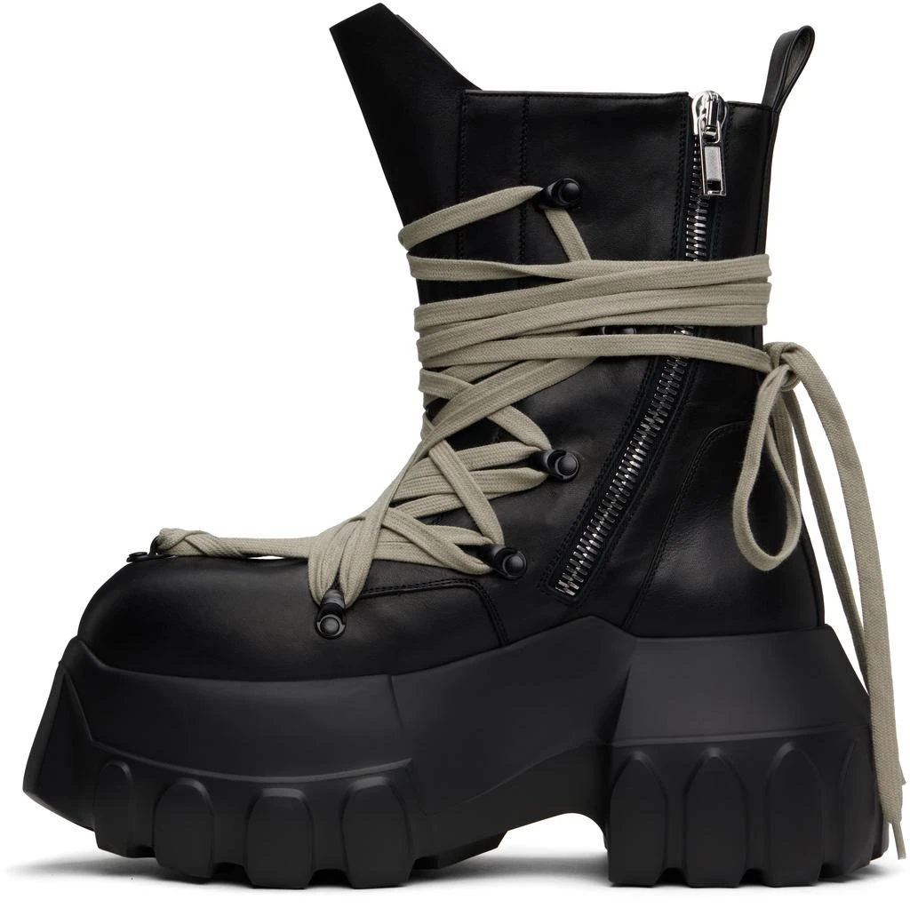 Rick Owens Black Hollywood Megalace Mega Tractor Boots 3