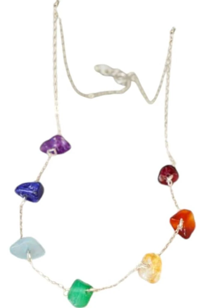 Xander Kostroma Women's 7 Chakra Raw Stone Crystal Necklace In Silver 1