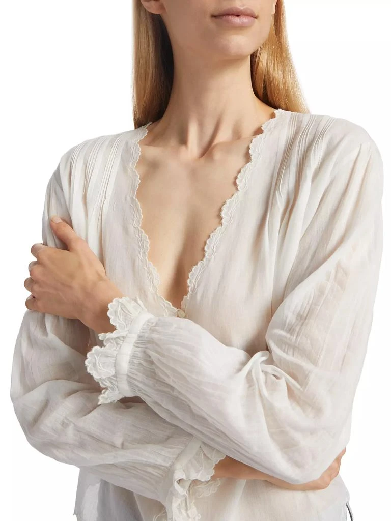 DÔEN Elayne Cotton Scallop Blouse 6