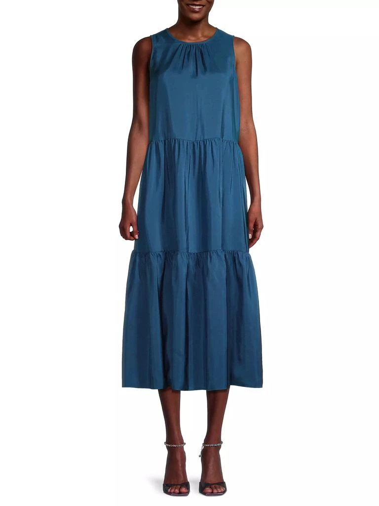 Eileen Fisher Tiered Silk Midi-Dress 3