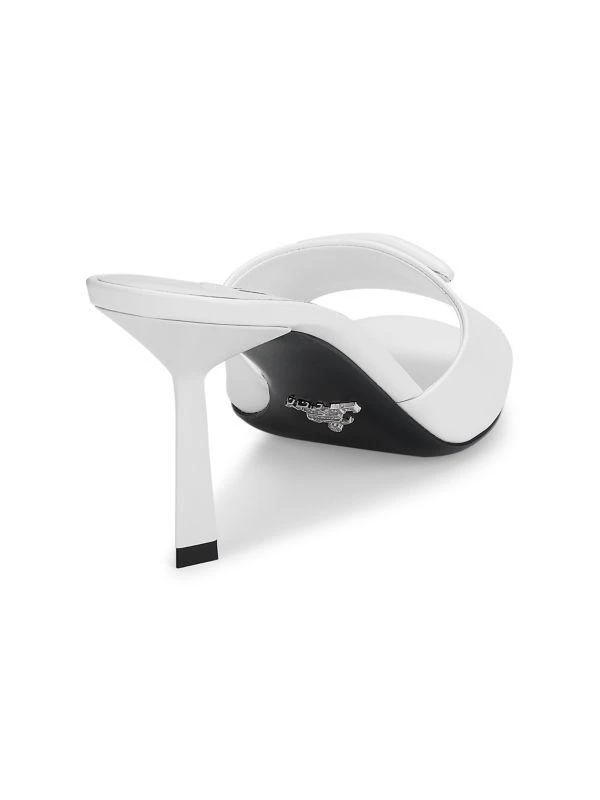 Prada Leather Logo High-Heel Mules 3