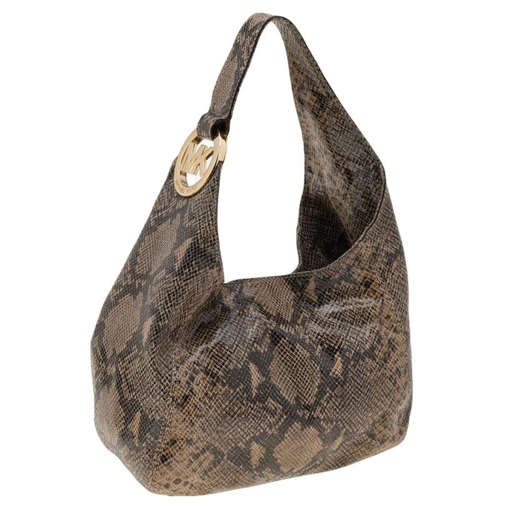 Michael Kors MICHAEL Michael Kors Brown Python Embossed Leather Hobo 3