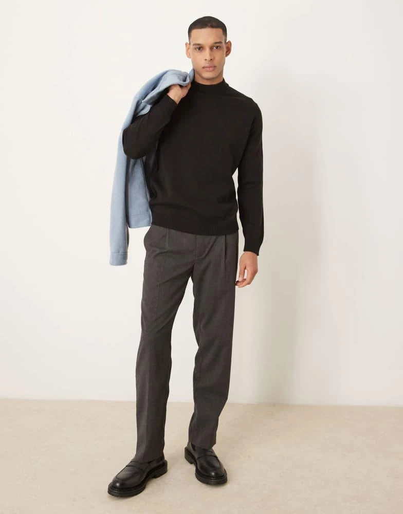 ASOS ASOS DESIGN knitted turtleneck long sleeve t-shirt in black 4