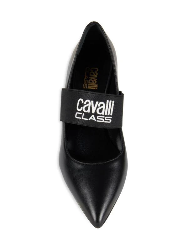 Cavalli Class by Roberto Cavalli 76MM Leather Logo Pumps 5