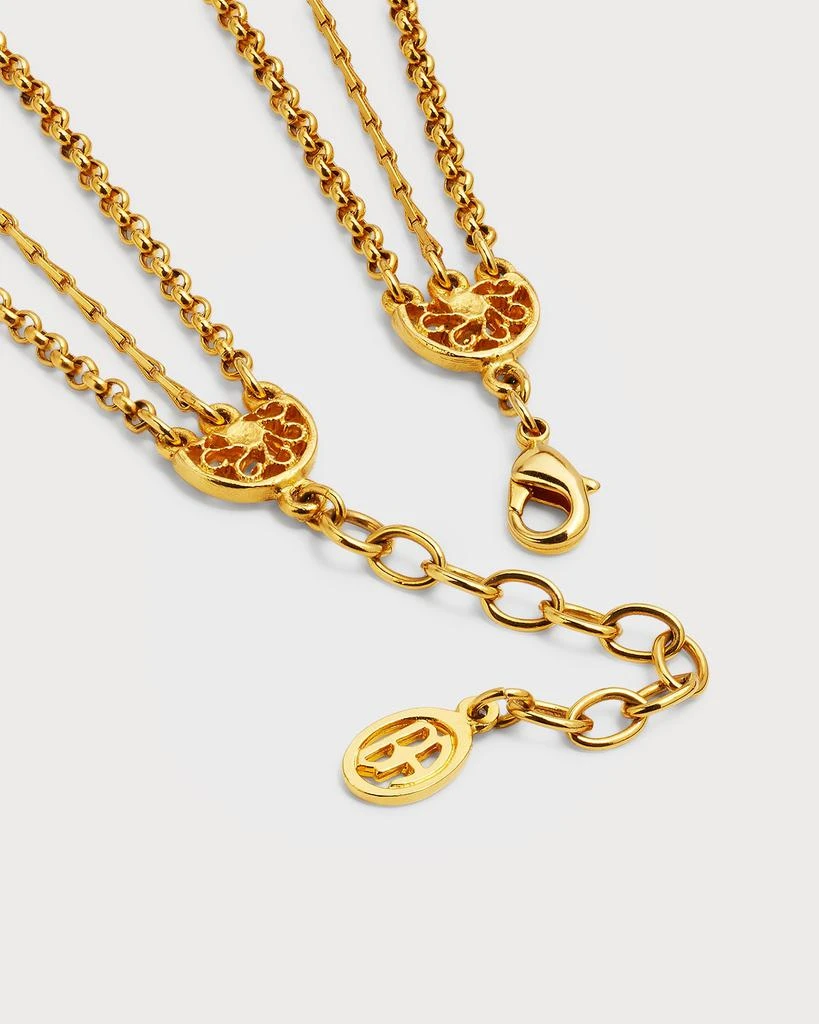 BEN-AMUN 24k Gold Electroplate Triple Charms Necklace 4