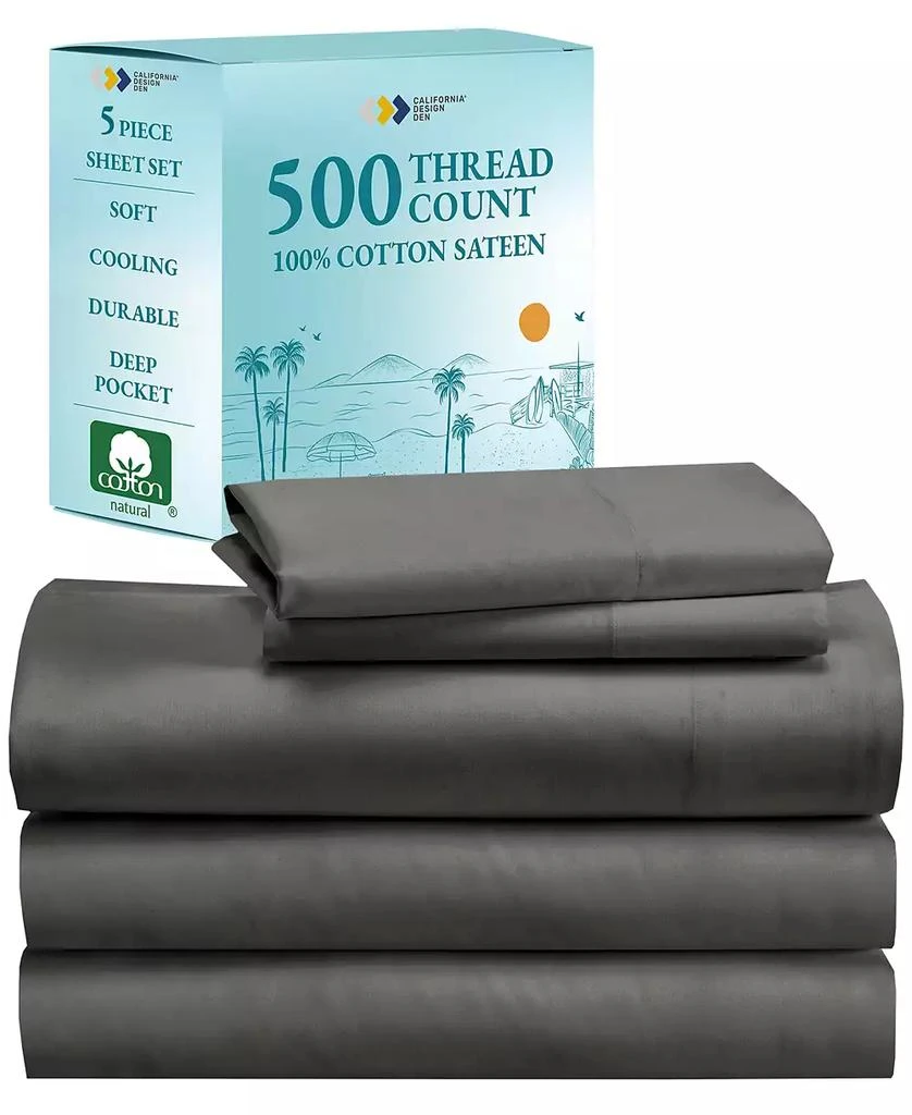 California Design Den 100% Extra Long Staple, 500 Thread Count Sateen Weave Sheet Set 1