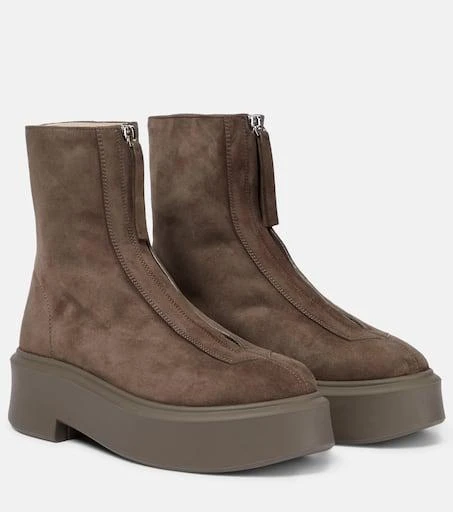 The Row Zipped Boot 1 suede boots 1