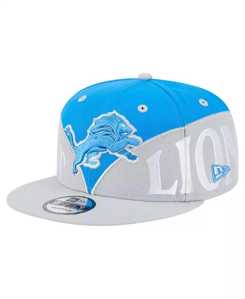New Era Men's Blue/Gray Detroit Lions Split 9FIFTY Snapback Hat 3