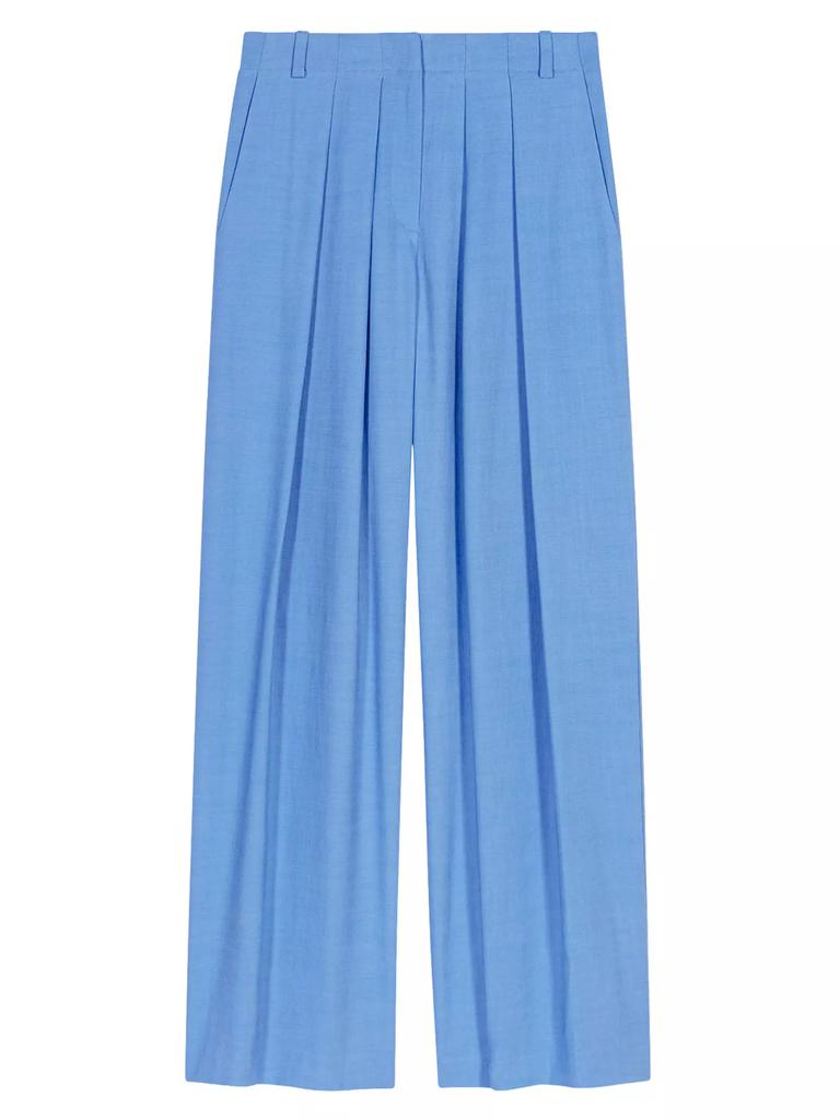 Maje Wide-Leg Suit Trousers with Pleats