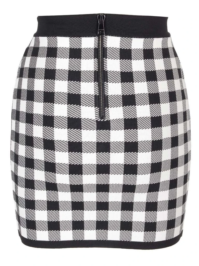 Balmain Balmain Fine-Knit Gingham Skirt 2