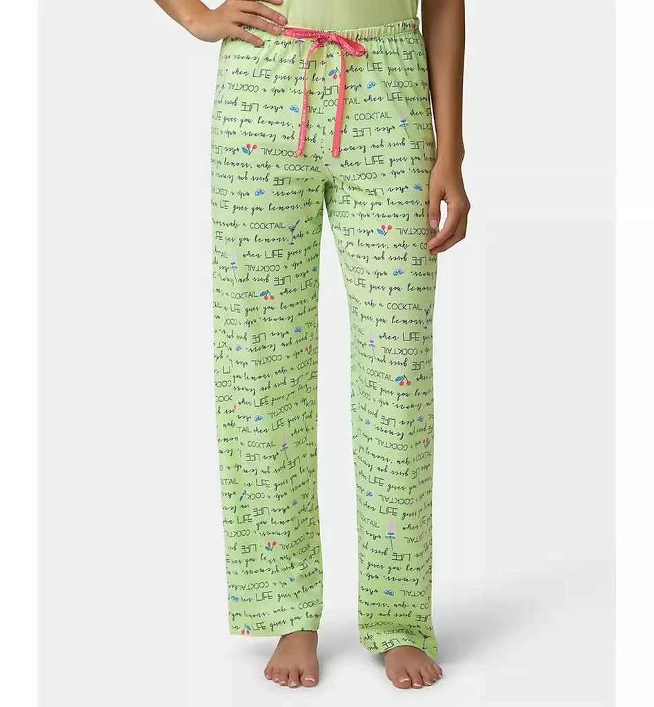 Hue Women
s Lemon Script Print Mid-Rise Pants