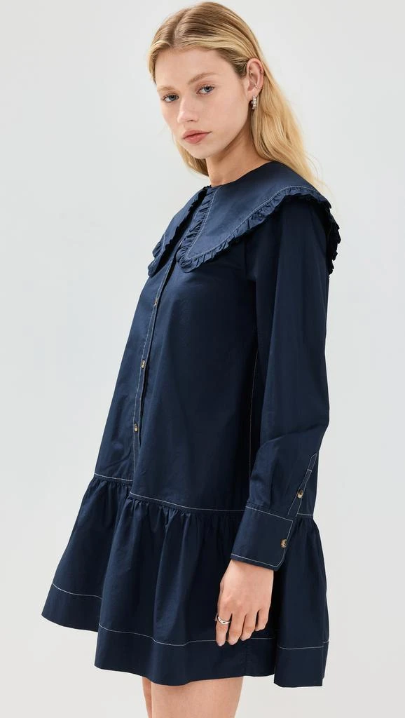 Ganni Poplin Big Collar Mini Shirt Dress 3