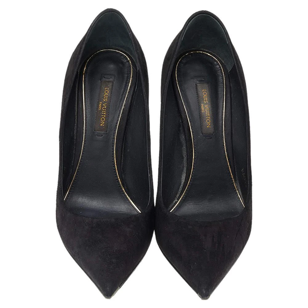 Louis Vuitton Louis Vuitton Black Suede Pointed Toe Pumps Size 35 3