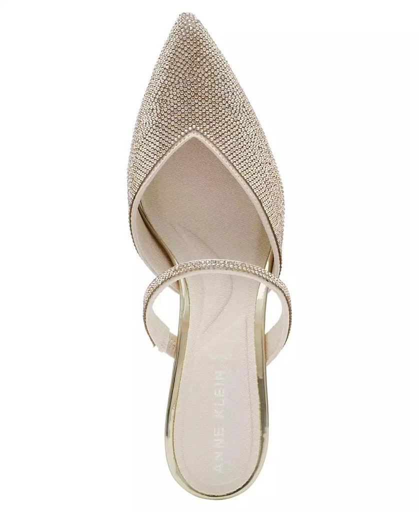 Anne Klein Women's Idina Crystal Kitten Heel Mules 6