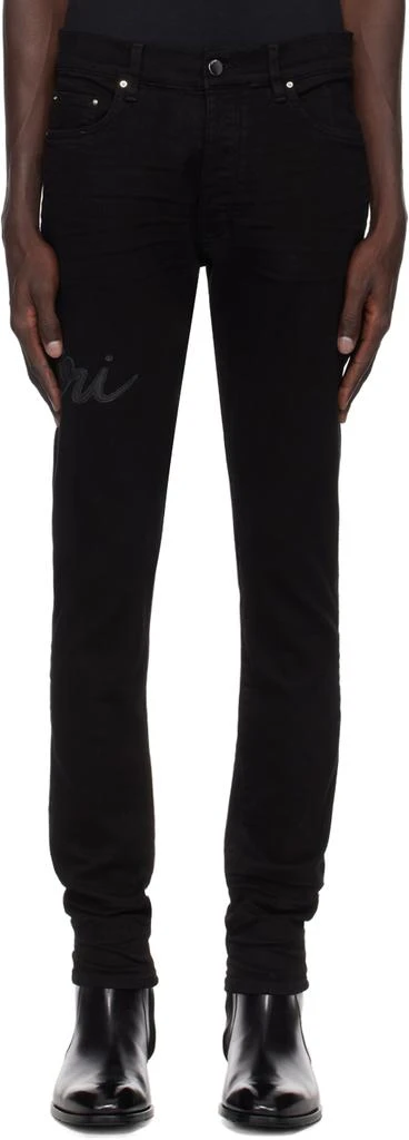 AMIRI Black 'Amiri' Script Logo Jeans 1