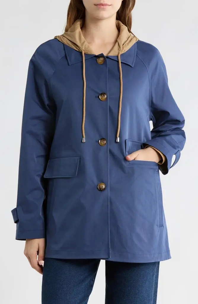 Bernardo Reversible Hooded Raincoat