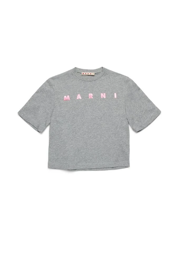 Marni Kids Marni Kids Logo Printed Cropped T-Shirt 1