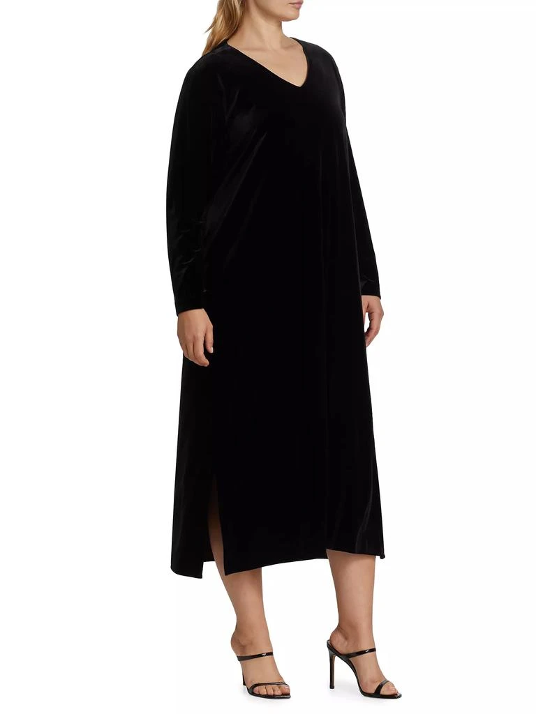 Caroline Rose Stretch Velvet Midi-Dress 4