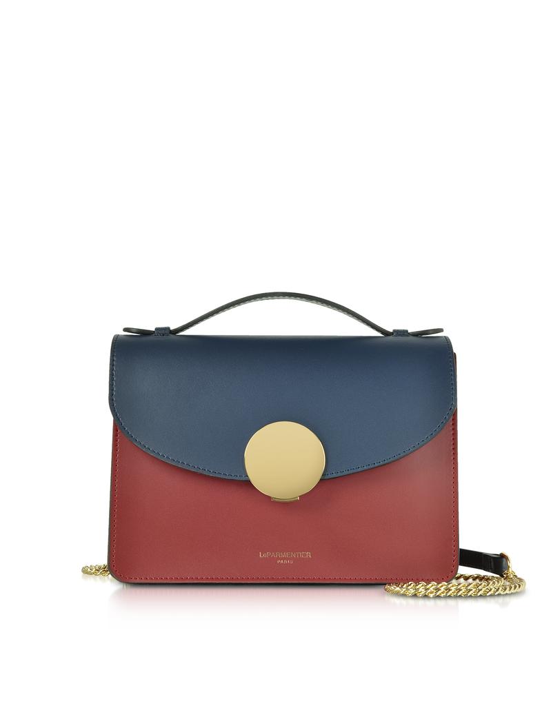 LePARMENTIER Paris New Ondina Color Block Flap Top Leather Satchel Bag