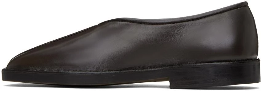 Lemaire Brown Flat Piped Slippers 3