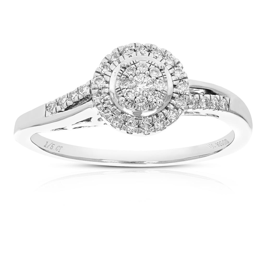 Vir Jewels 1/5 cttw Round Lab Grown Diamond Prong Set Engagement Ring .925 Sterling Silver